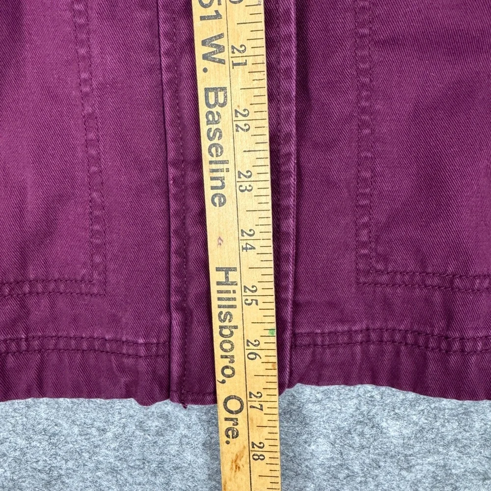 Gap Womens Core Utility Field Jacket Burgundy Cotton Canvas Wine Red Large - Picture 7 of 9